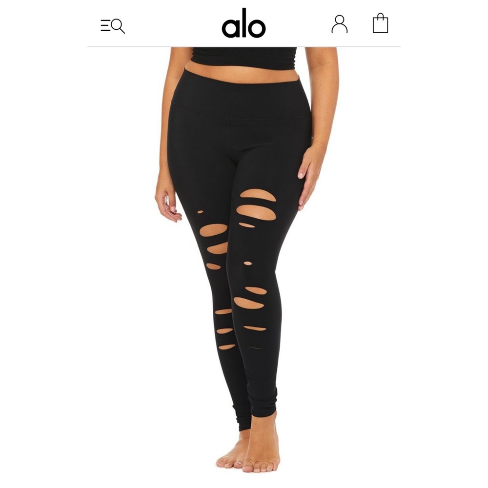 Alo yoga high waisted warrior ripped leggings